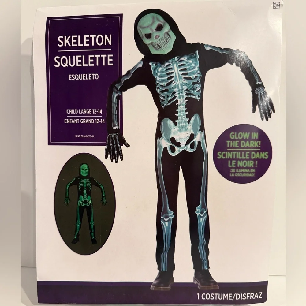Glow-in-the-Dark Skeleton Costume for Kids